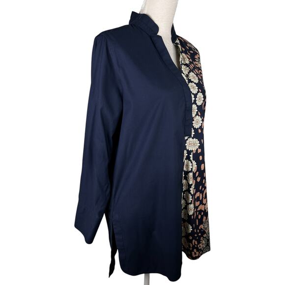 Chico's No-Iron Stretch Mixed-Print Tunic Shirt Popover Top 12 - Picture 14 of 16